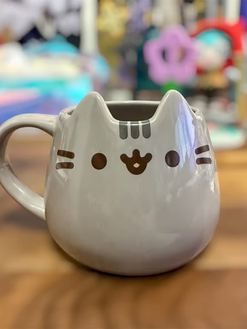 Cute Gray Cat-Shaped Ceramic Mug - Adorable Kitty Design